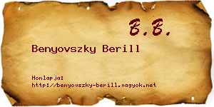 Benyovszky Berill névjegykártya